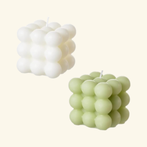 Design Collection | Bubble Candles | White + Green