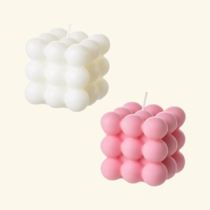 Design Collection | Bubble Candles | White + Pink